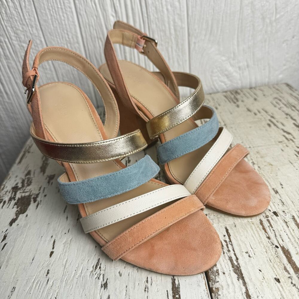 Botkier New York Sera Pump Block Heel Sandals Leather Strappy Size 7M - Picture 2 of 10